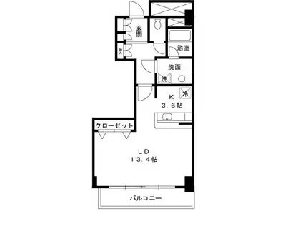 パシフィックロイヤルコートみなとみらいオーシャンタワー(ワンルーム/13階)の間取り写真