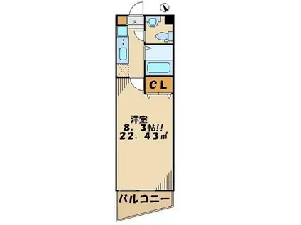 モンシャトー高井戸(1K/1階)の間取り写真