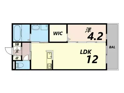 グランツ北条(1LDK/3階)の間取り写真