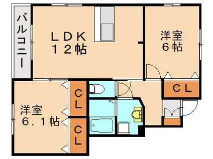 フォーサイト東郷UNION(2LDK/1階)の間取り写真