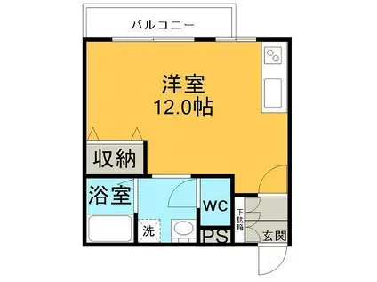 メゾン北5条(ワンルーム/2階)の間取り写真