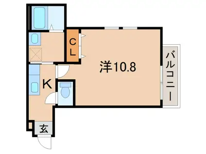 フジパレス中之島サウス(1K/3階)の間取り写真