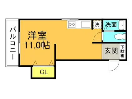 ロイヤルレジデンス(ワンルーム/2階)の間取り写真