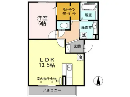 エスペランスI(2LDK/3階)の間取り写真