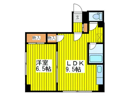 アベニール北11条(1LDK/2階)の間取り写真