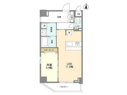 ルネサンスコート文京白山(1LDK/7階)の間取り写真