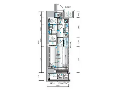 メインステージ入谷II(1K/13階)の間取り写真