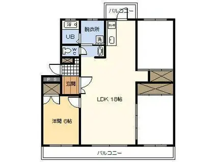 コーポ天神(3LDK/2階)の間取り写真