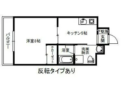 ステージT3(1DK/2階)の間取り写真