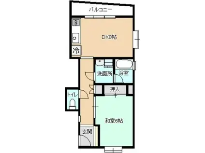 ケン・レジデンス(1DK/2階)の間取り写真