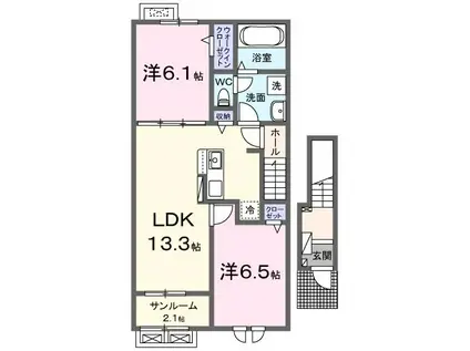 グランネクサス(2LDK/2階)の間取り写真