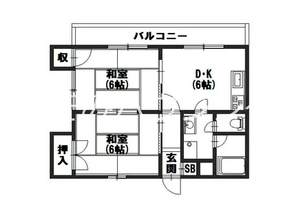 クレアコート精華(2DK/3階)の間取り写真