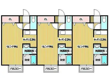 ソラティオ(ワンルーム/1階)の間取り写真