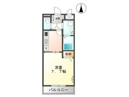 マンションファヴォーレ(1K/2階)の間取り写真