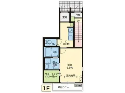 ハーモニー(1K/1階)の間取り写真