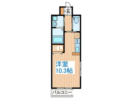 プランドールアヴァンス(ワンルーム/6階)の間取り写真