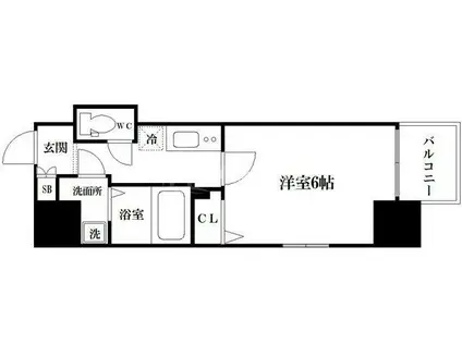 ボンニー(1K/3階)の間取り写真