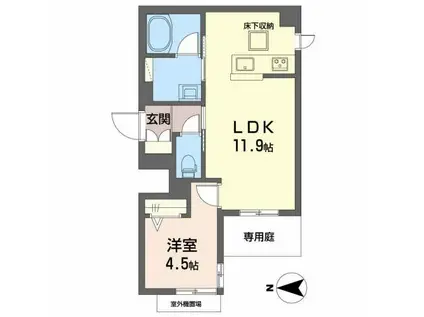 カルハート桂(1LDK/4階)の間取り写真