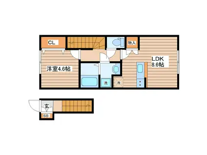 LMA HOUSE ONE(1LDK/2階)の間取り写真