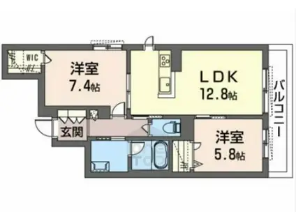 VIVACE TOYONAKA(2LDK/2階)の間取り写真