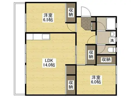 KSB 海老園 I(2LDK/3階)の間取り写真