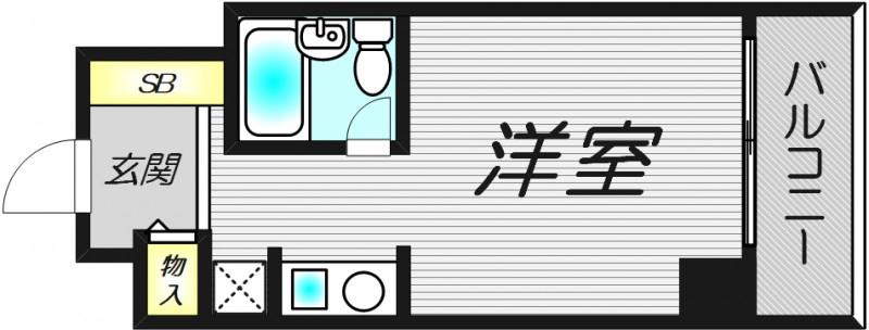 スペランツア出雲天満橋(ワンルーム/4階)の間取り写真