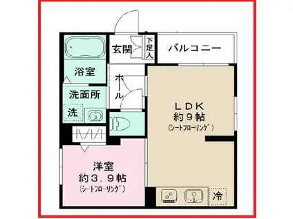 フタバネクスト(1LDK/1階)の間取り写真