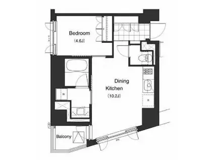 プライムアーバン本駒込(1DK/15階)の間取り写真