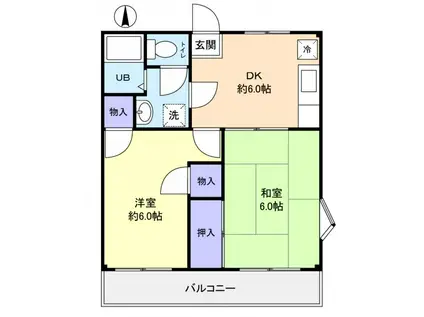 コーポ中村(2DK/2階)の間取り写真