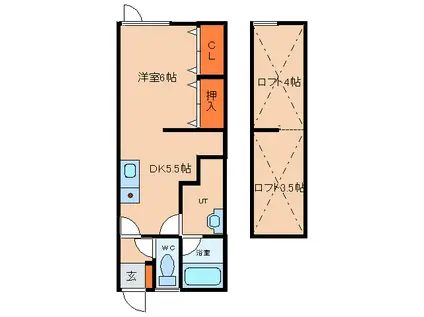 リージャストマンション中野通(1DK/2階)の間取り写真