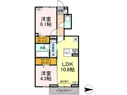 EL VIENTO PISTA(2LDK/1階)の間取り写真