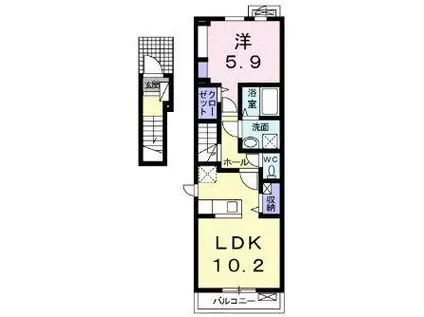 ビッグゲート(1LDK/2階)の間取り写真