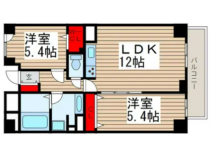 ジェミニ妙典(2LDK/2階)の間取り写真