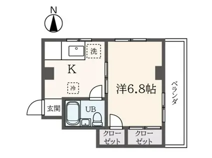 サンライフ矢野口(1K/4階)の間取り写真