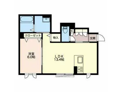 ベルグ ボン ビルネII(1LDK/1階)の間取り写真