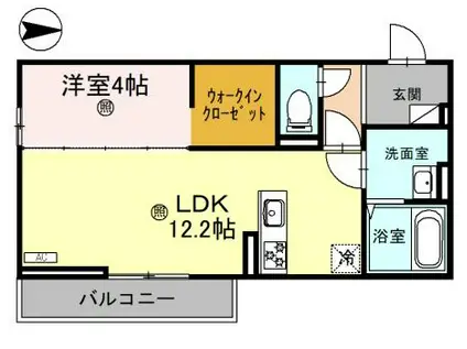 メゾンクレール瀬田北(1LDK/3階)の間取り写真