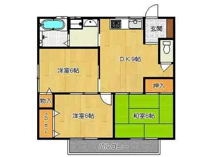 リバーサイド優(3DK/1階)の間取り写真