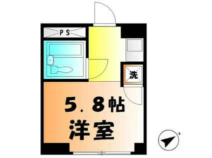 コーポ南荻窪(ワンルーム/2階)の間取り写真