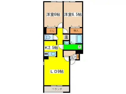 セレーノ壱番館(2LDK/1階)の間取り写真
