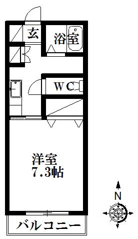 ハイツばしゃみち(1K/3階)の間取り写真