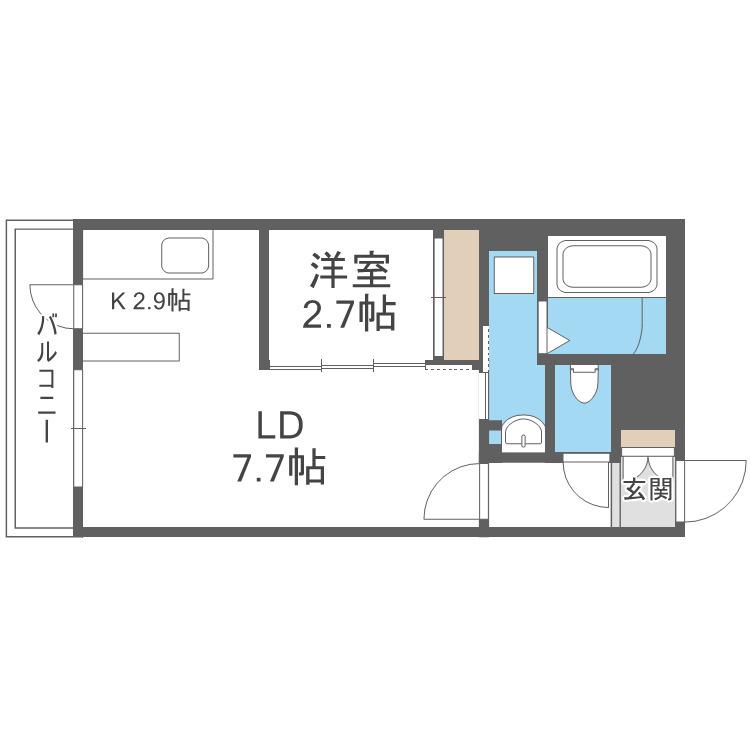 PREMIERE(1LDK/2階)の間取り写真