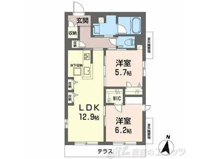 パラッツォ グロリオーサIII(2LDK/1階)の間取り写真