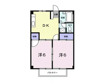 ハイツ粟野A(2DK/2階)の間取り写真