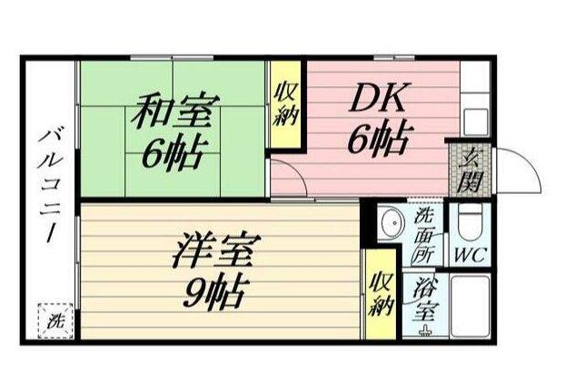 コーポ黒沢(2DK/2階)の間取り写真