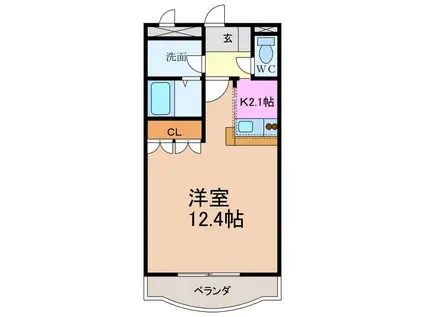 FKハウス横吹(1K/1階)の間取り写真