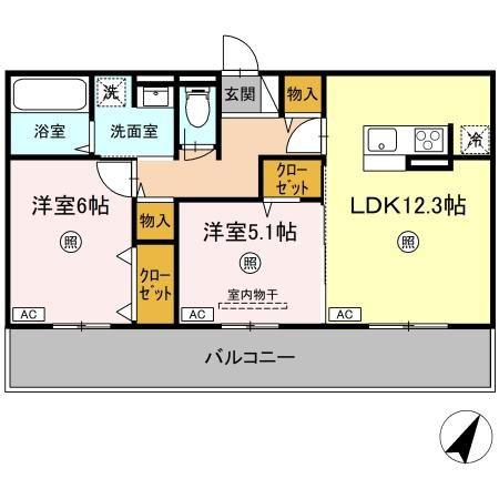 スペチアーレ・セレーナ(2LDK/3階)の間取り写真