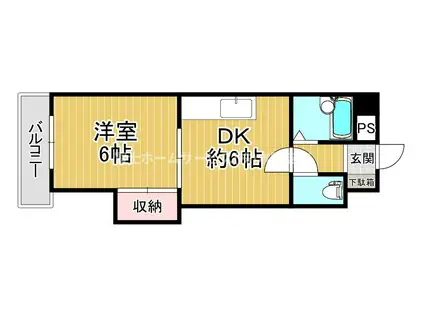 ふぁみゆ長居I(1DK/3階)の間取り写真