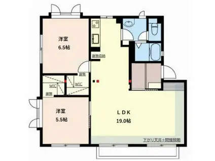 プルミエール桐原C棟(2LDK/1階)の間取り写真