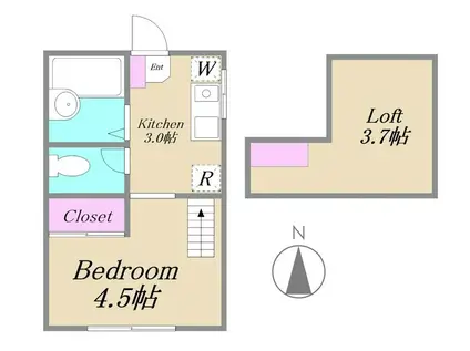 ヴィレッジトミー(1K/1階)の間取り写真