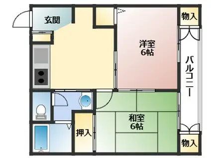 レジデンス古江(2DK/4階)の間取り写真